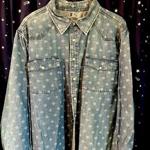 XXL  Blue Denim Western Shirt